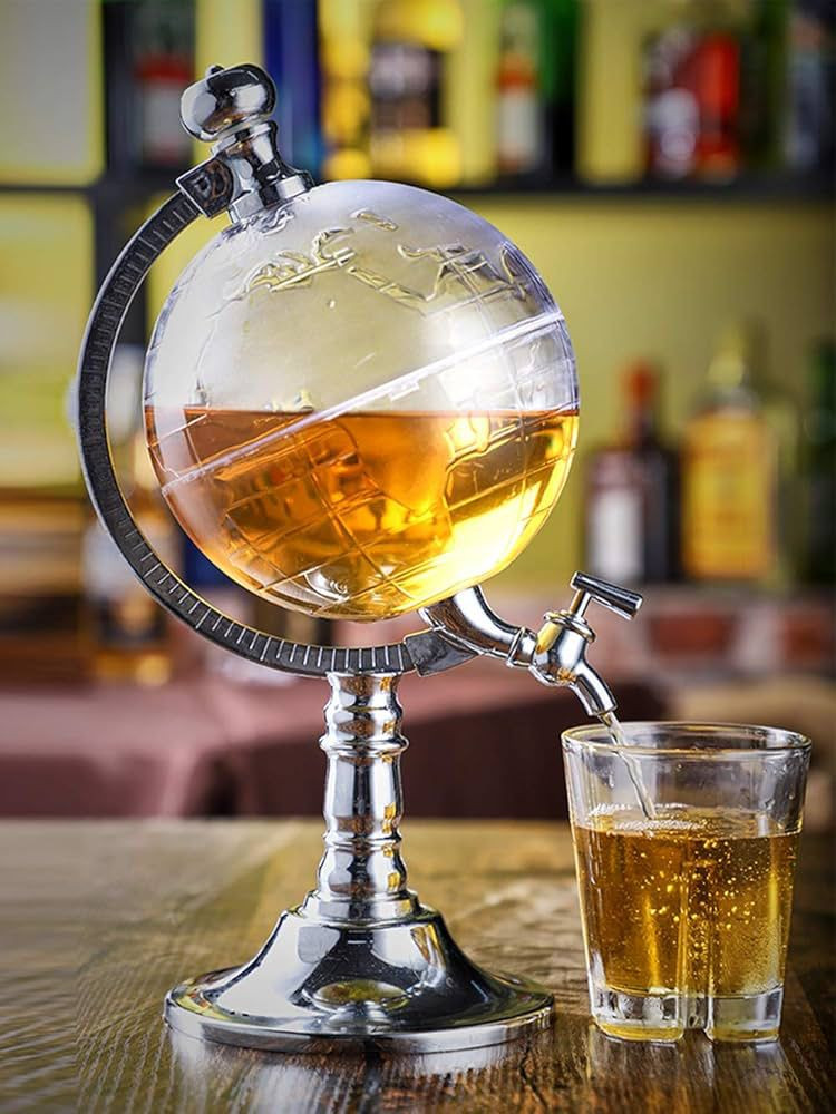 carrafe decante en forme de globe avec un robinet